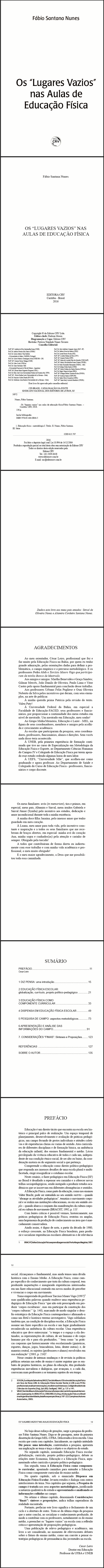 OS “LUGARES VAZIOS” NAS AULAS DE EDUCAÇÃO FÍSICA